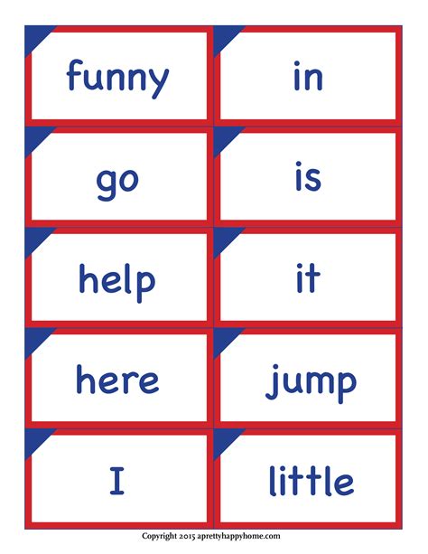 Free printable sight word flashcards kindergarten - honve