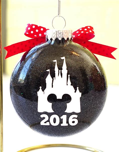 Disney Glitter Christmas Ornaments - Happiness is Homemade