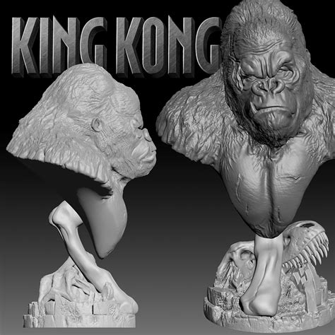 King Kong 3D Print Bust 3D model 3D printable | CGTrader