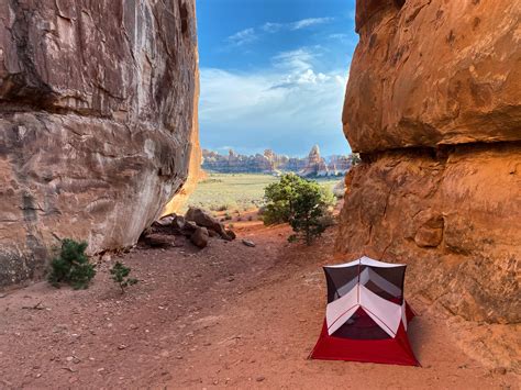 Campsite at Chesler Park in the Needles district of Canyonlands National Park, Utah : r ...