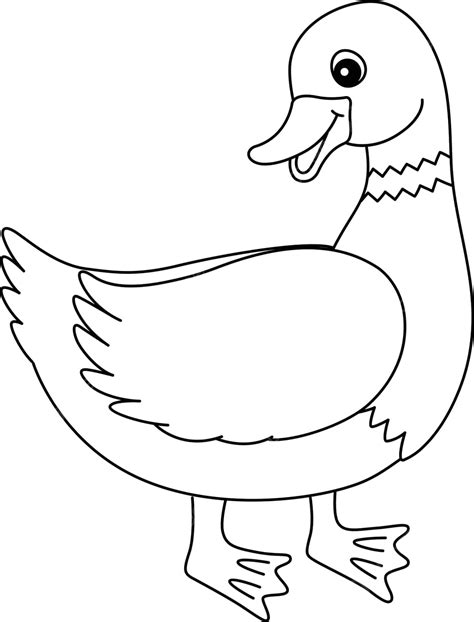 Duck Isolated Coloring Page For Kids Illustration Small Color Vector, Illustration, Small, Color ...