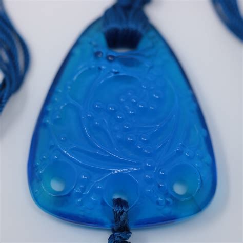 Rene Lalique Electric Blue Coloured Glass 'Graines' Pendant