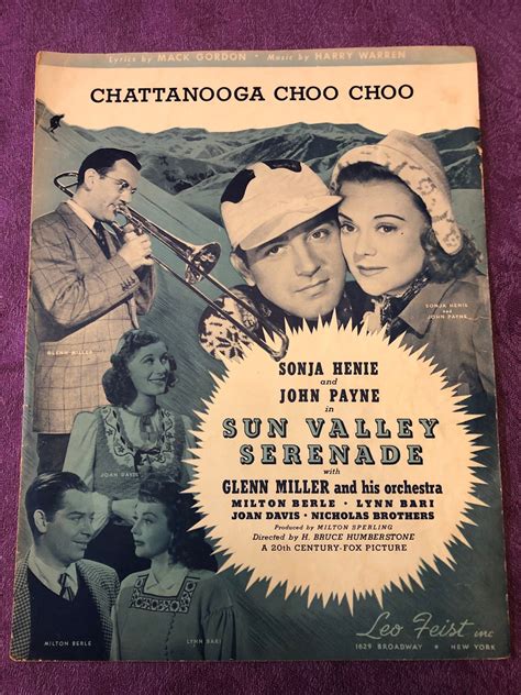 Sheet Music, Chattanooga Choo Choo Sheet Music, Sonja Henie and John ...