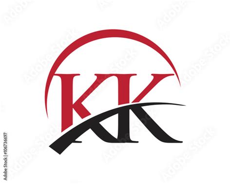 KK red letter logo swoosh Stock Vector | Adobe Stock