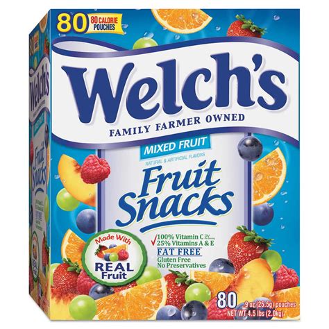 Welch's Gluten-Free Fruit Snacks, Mixed Fruit, 0.9oz, 80 Count ...