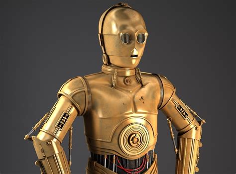 C3PO Star Wars Droid Robot 3D Model MAX OBJ 3DS FBX C4D LWO LW LWS ...