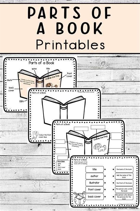 Parts of a Book Printables - Simple Living. Creative Learning