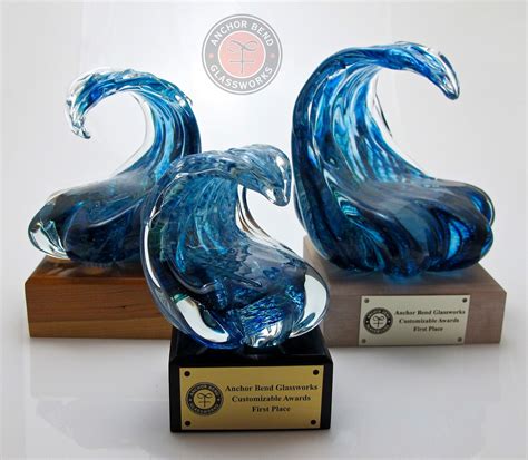 Wave Trophy | Glass awards, Contemporary glass art, Corporate gifts