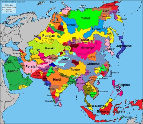 Languages of Asia - Vivid Maps in 2023 | Language map, Asia map ...