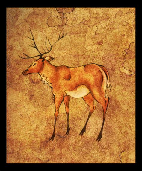 Deer 'cave painting' by Sidensvans on DeviantArt