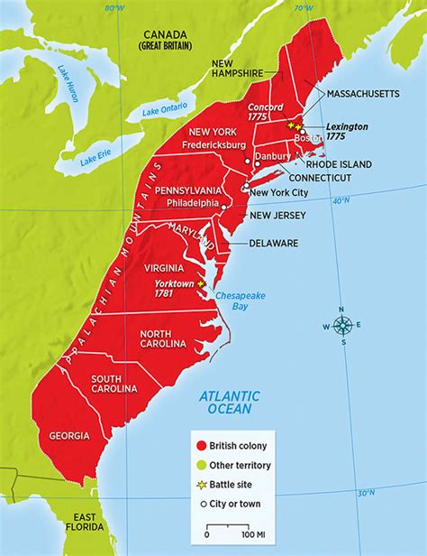 American Revolution Map Of Battles