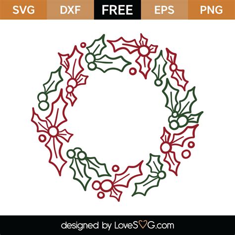 Wreath Mistletoe SVG Cut File | Lovesvg.com