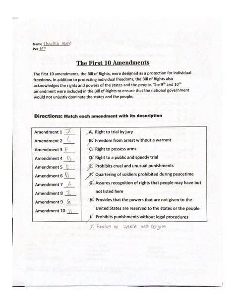 The First 10 Amendments - Studocu