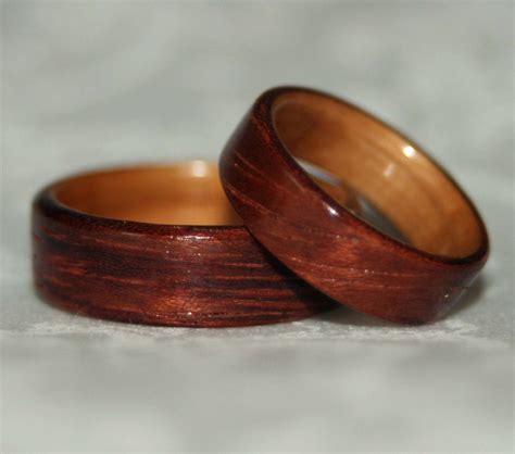 Wooden Wedding Rings with Liner Custom Woods of Your Choice