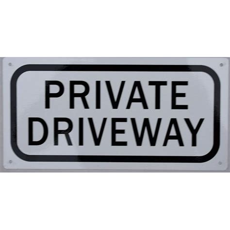 Private Driveway Sign (Aluminium Reflective, White 6x12) - Walmart.com - Walmart.com