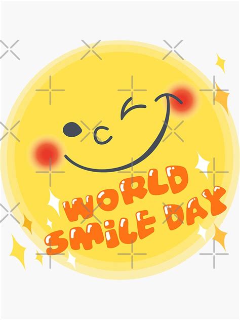 "Happy World Smile Day Smiley World Smile Day" Sticker for Sale by clipartees | Redbubble