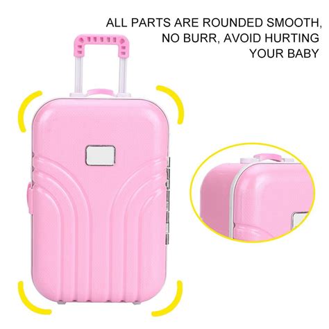 Dioche Baby Suitcase Toy Cute Plastic Rolling Suitcase Mini Luggage Box,Baby Suitcase Toy ...