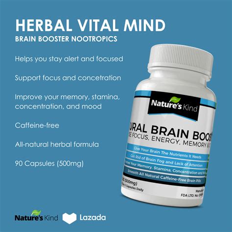 Herbal VitalMind Brain Booster Nootropics - Increase Focus, Energy ...