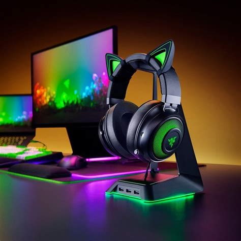 Razer kraken kitty rgb usb gaming headset spatial surround sound chroma ...