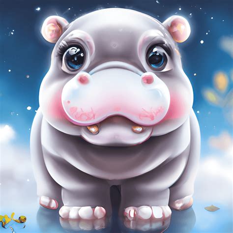 Cute Baby Hippopotamus Nursery Art · Creative Fabrica