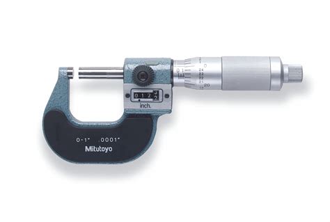 MITUTOYO Digit Counter Outside Micrometer: Inch, 1 in to 2 in Range ...