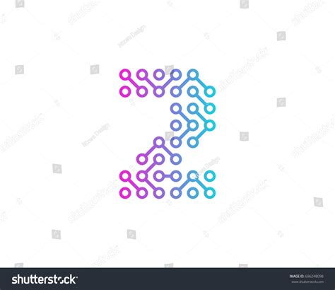 Digital Circuit Number 2 Icon Logo Stock Vector (Royalty Free ...