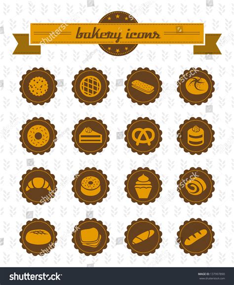 Bakery Icons Stock Vector (Royalty Free) 137997890 | Shutterstock