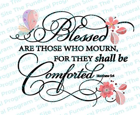 Blessed Are Those Who Mourn Funeral Bible Verses Word Art – Funeral Program-Site Funeral ...