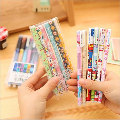 6 PCS/pack Hot Sale Cute Korean Stationery High Quality 0.38mm Colored Gel Pens Kawaii Floral ...