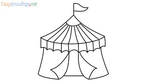 How To Draw Circus Tent Step by Step - [8 Easy Phase] - [Emoji]