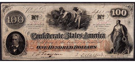 1862 $100 Confederate States of America Note