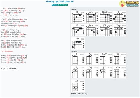 Chord: Thương người đã quên tôi - tab, song lyric, sheet, guitar, ukulele | chords.vip