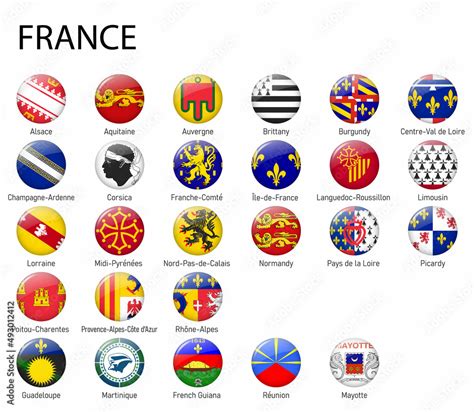 Vetor de all Flags of regions of France do Stock | Adobe Stock