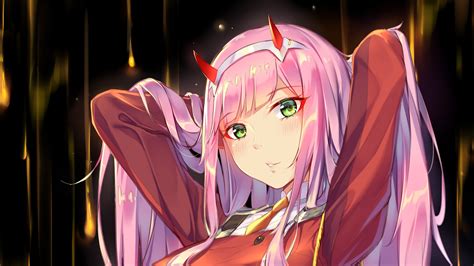 darling in the franxx zero two with background of black and blonde color hd anime Wallpapers ...