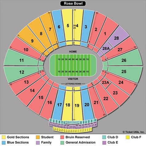 Rose Bowl Stadium Seating Map