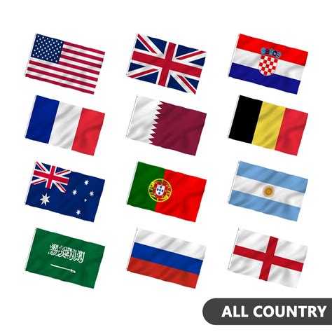 All Countries Flag 3x5 Ft Polyester Screen Printing National Country ...