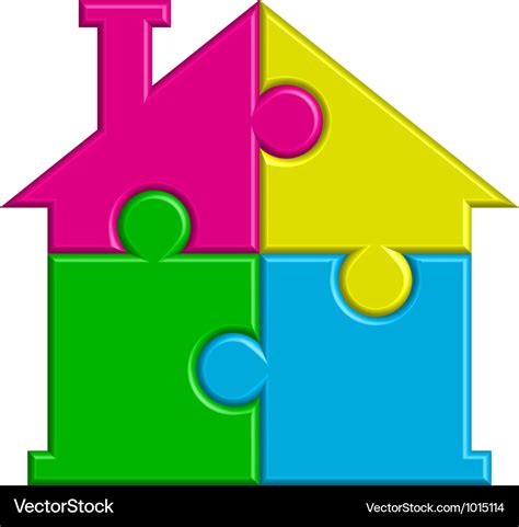 Puzzle house Royalty Free Vector Image - VectorStock