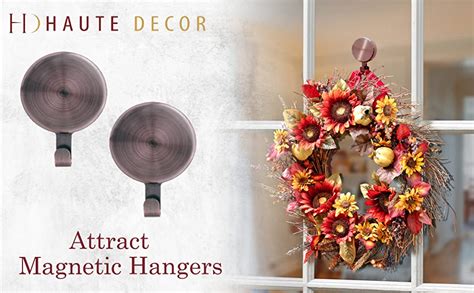 Amazon.com: Haute Decor Magnetic Wreath Hanger (Brushed Nickel, 2-Pack ...