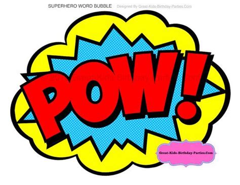 Superhero Word Bubbles Superhero Birthday Superhero Party Superhero ...