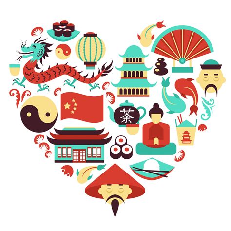 China symbols heart 439179 Vector Art at Vecteezy