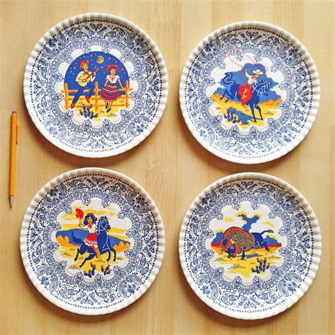 Western Plates 9 Melamine Plates Set of 4 Cowboy | Etsy