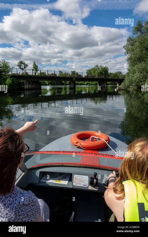 Day Boat, Thorpe railway Bridge Stock Photo - Alamy