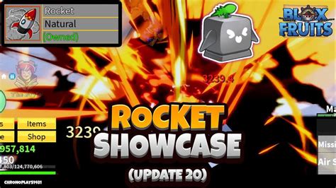 SHOWCASING ROCKET FRUIT IN BLOX FRUIT UPDATE 20 - YouTube