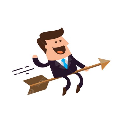 Business Man Riding A Flying Arrow, Business Man, Riding, Arrow PNG and Vector with Transparent ...