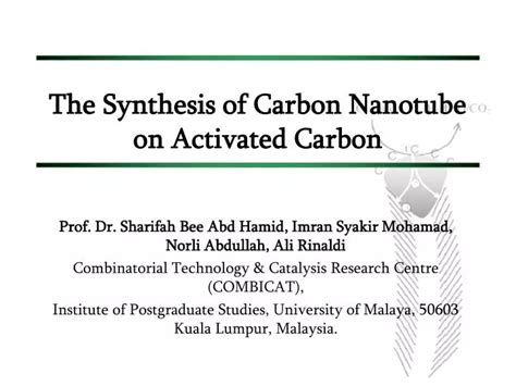 PPT - The Synthesis of Carbon Nanotube on Activated Carbon PowerPoint Presentation - ID:4825945