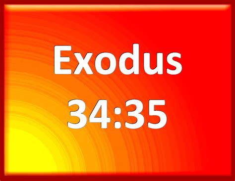 Exodus 34:35 And the children of Israel saw the face of Moses, that the skin of Moses' face ...