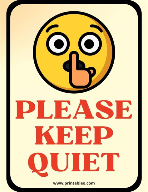 Quiet Zone Sign Printable