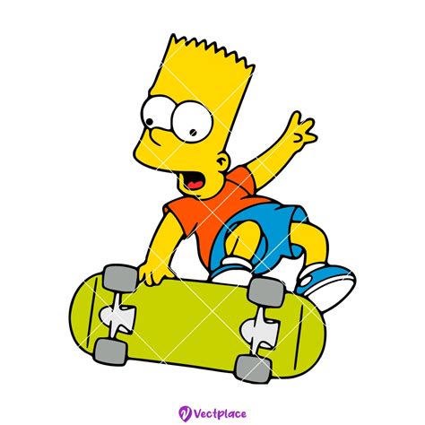 Free Bart Simpson Skateboard SVG - Vectplace