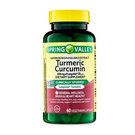 Spring Valley Turmeric Curcumin Brain & Heart Health Dietary Supplement ...