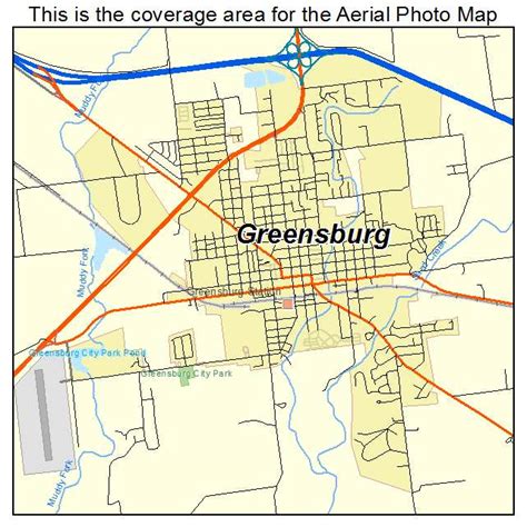 Aerial Photography Map of Greensburg, IN Indiana